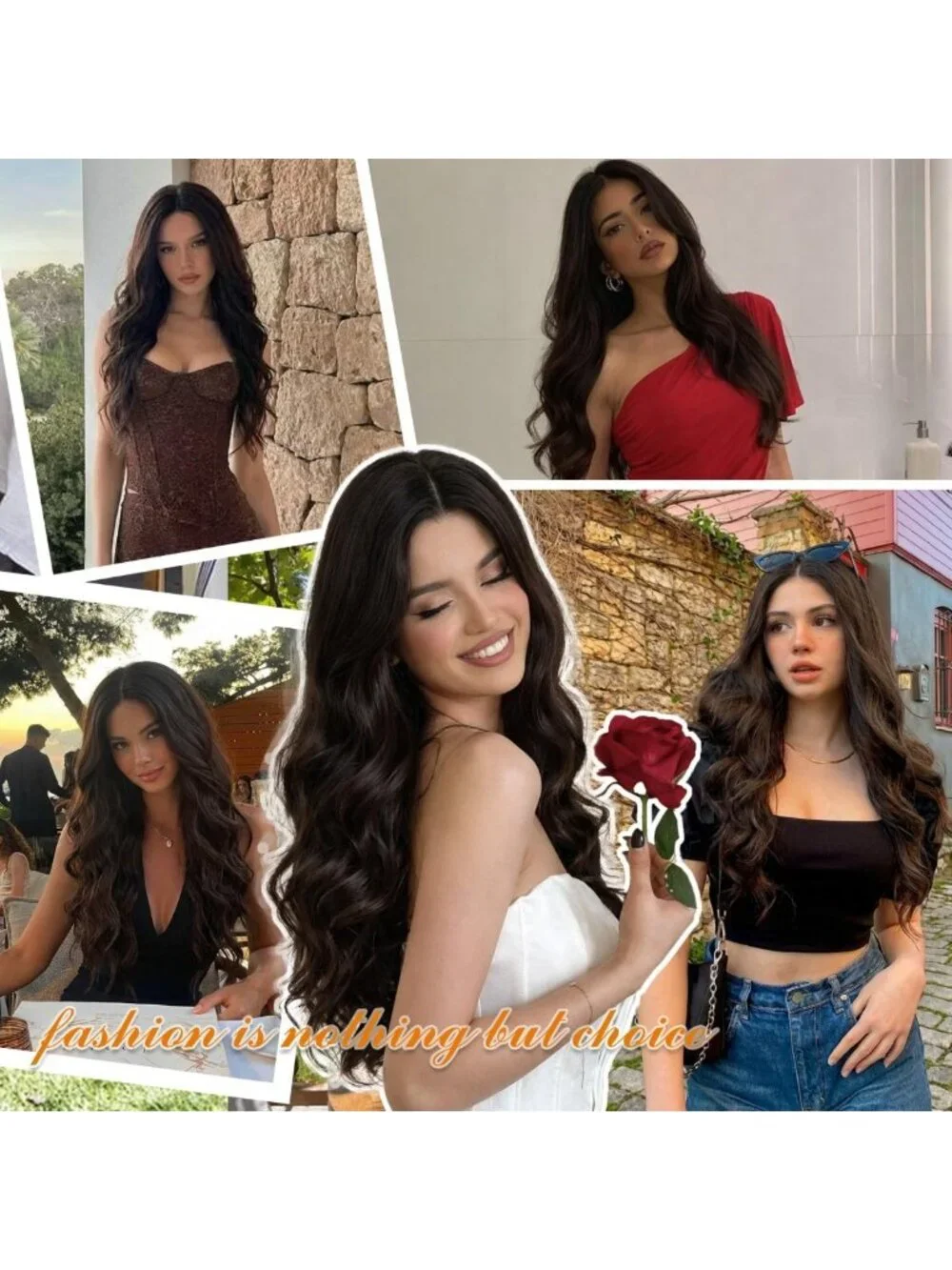 Long Wavy Dark Brown Wig 26